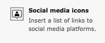 Bildschirmfoto des Symbols für das Inhaltselement Social Media Links
