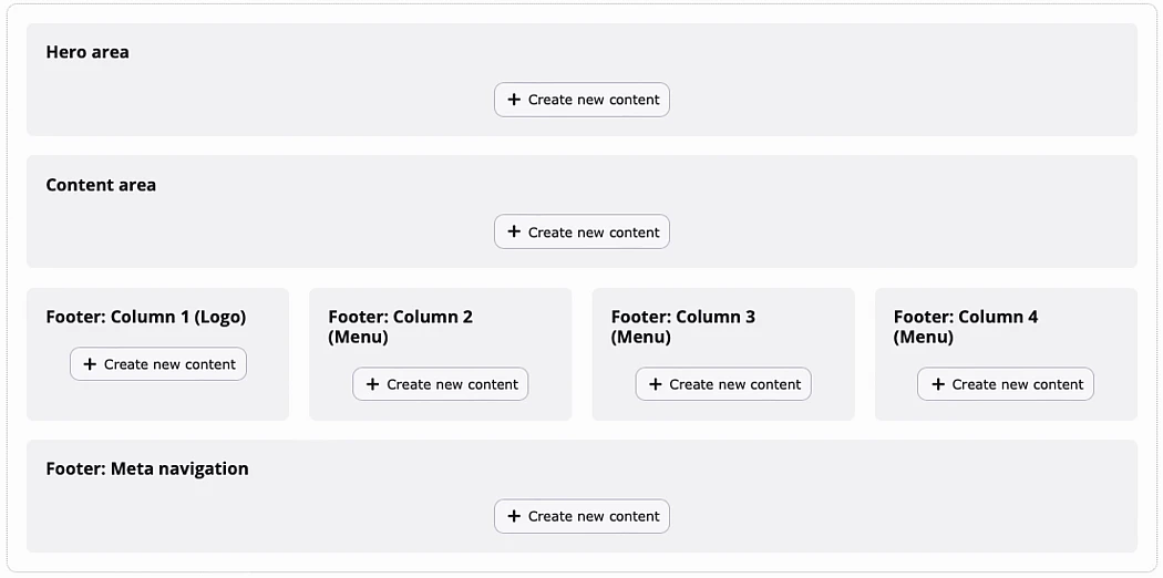 Screenshot of the Start Page backend layout