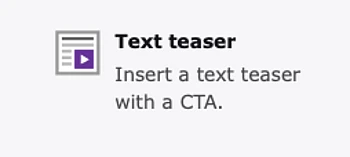 Screenshot des Inhaltselements Text-Teaser