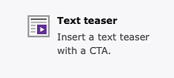 Screenshot of text teaser content element