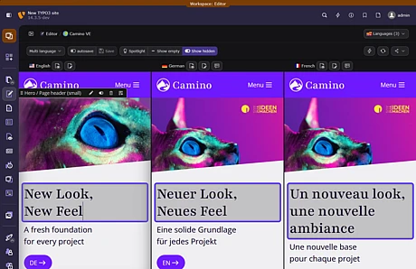CMS World Premiere: Side-by-Side Multilingual Frontend Editing